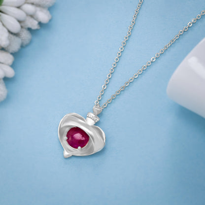 Silver Necklace with a Heart Shaped Pendant