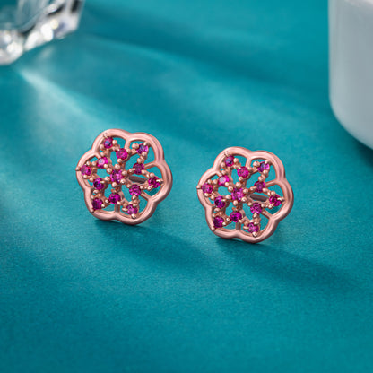 Rose Gold Earrings with Diamonds