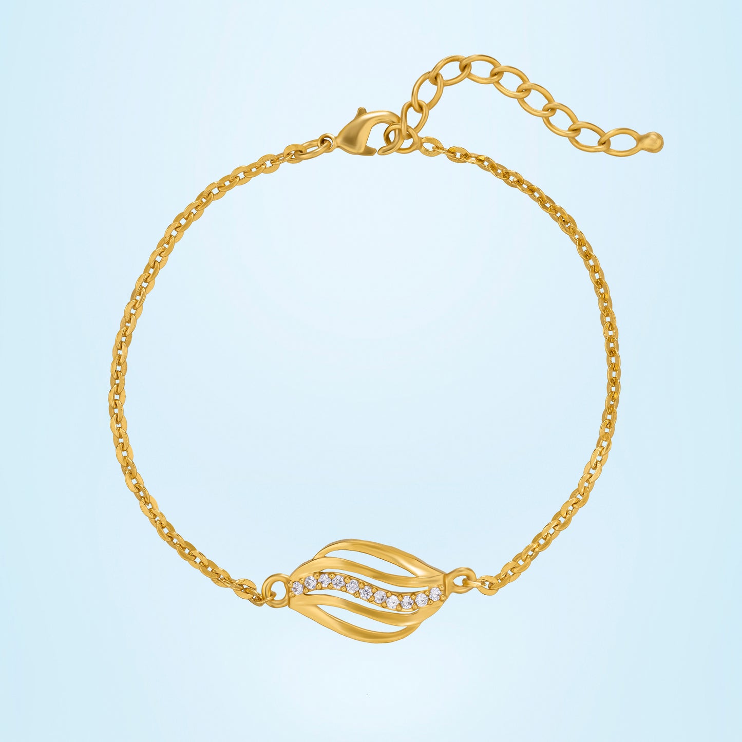 golden bracelet with a diamond accent