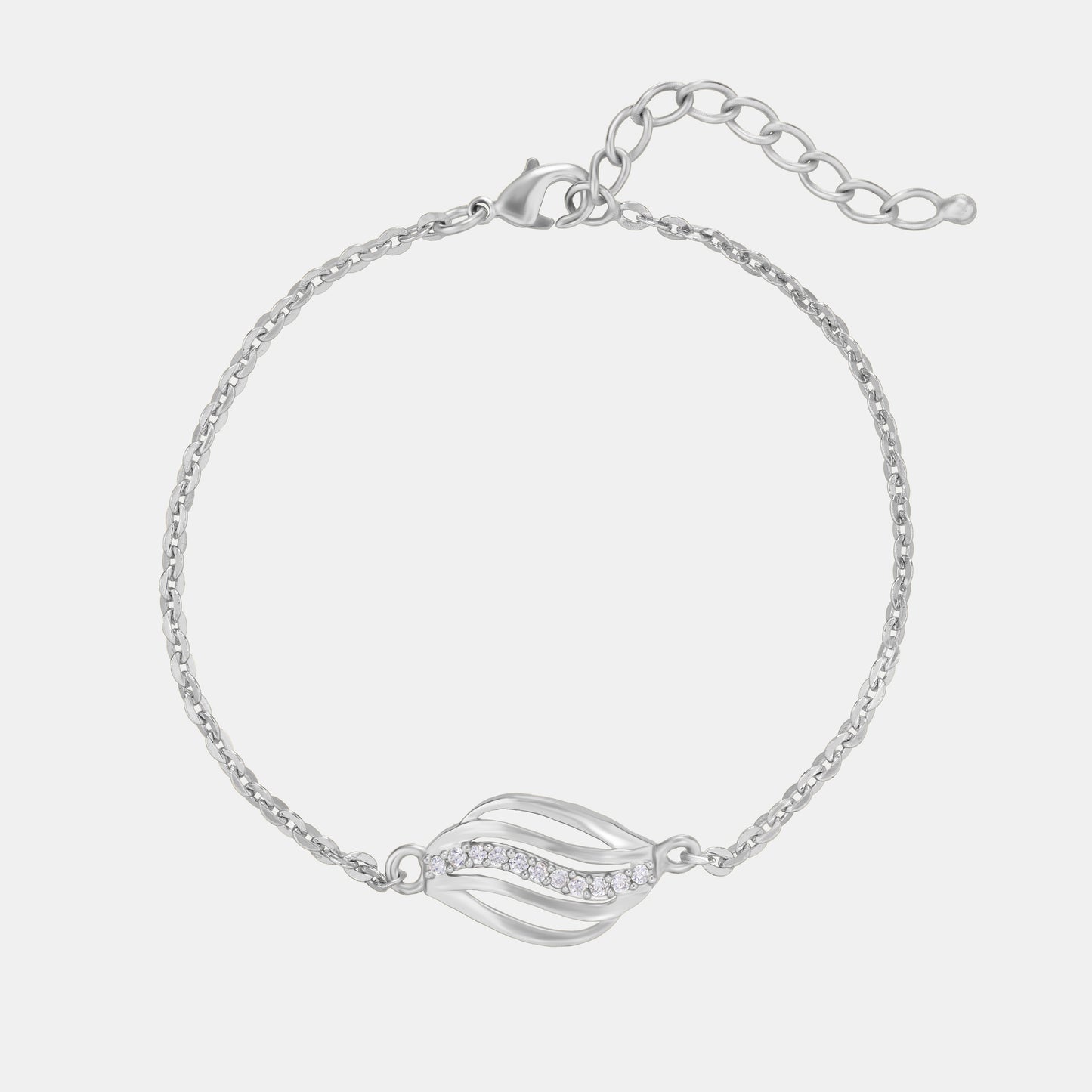 silver bracelet with a diamond accent