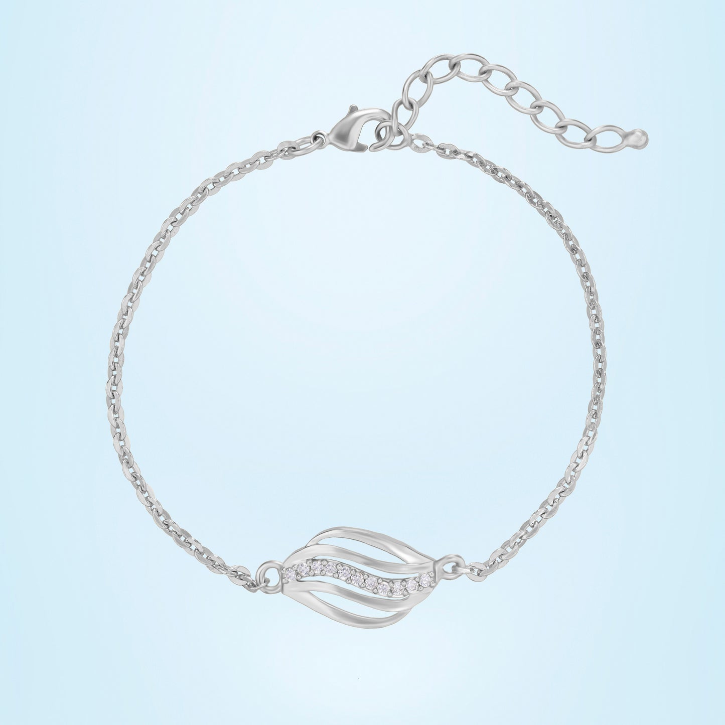 silver bracelet with a diamond accent