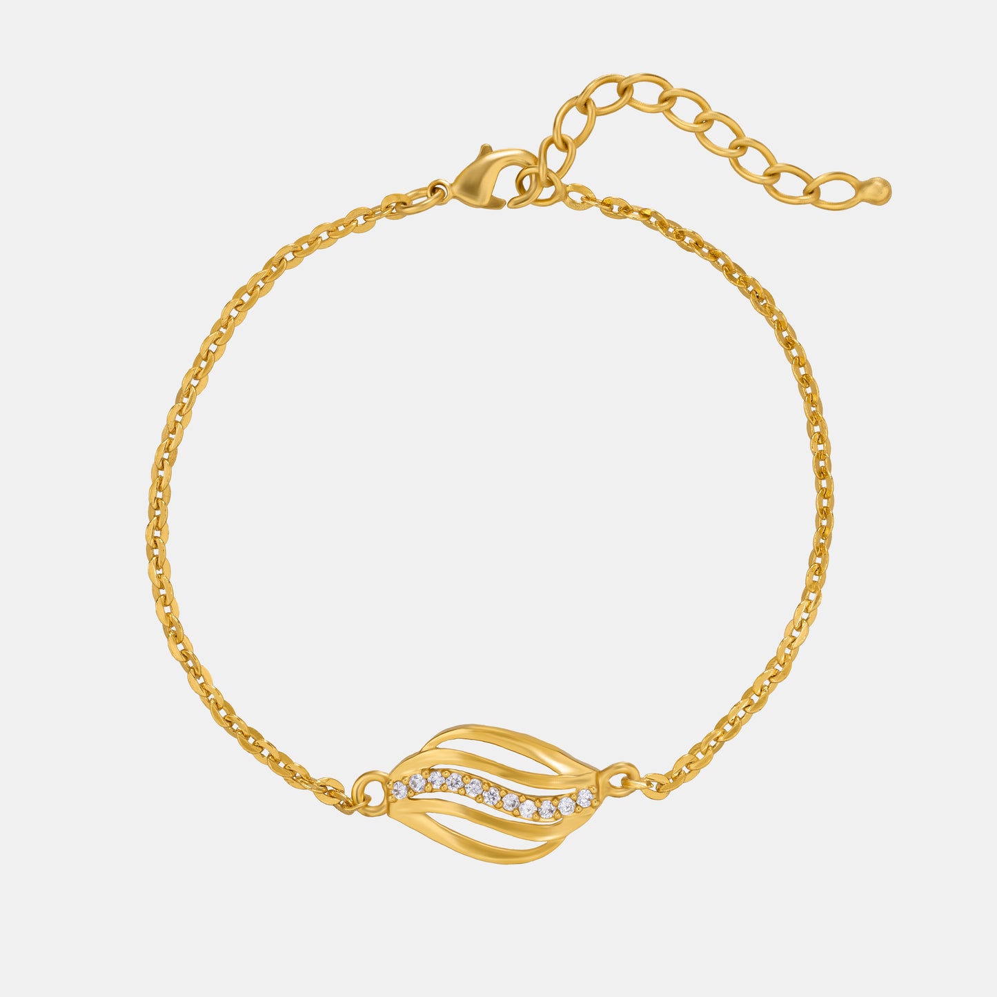 golden bracelet with a diamond accent