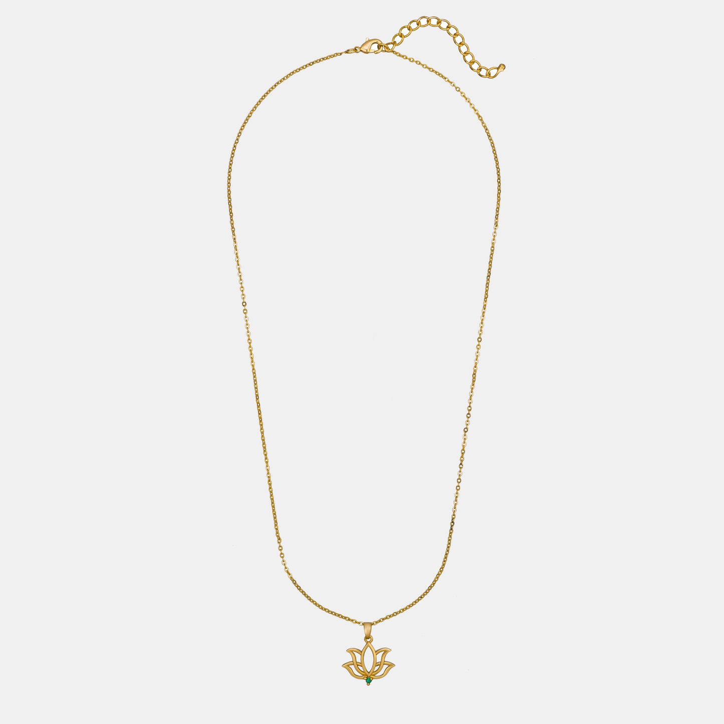 golden necklace with a lotus flower