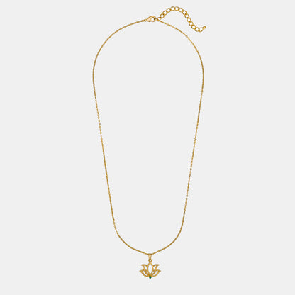 Golden Necklace with a Lotus Flower