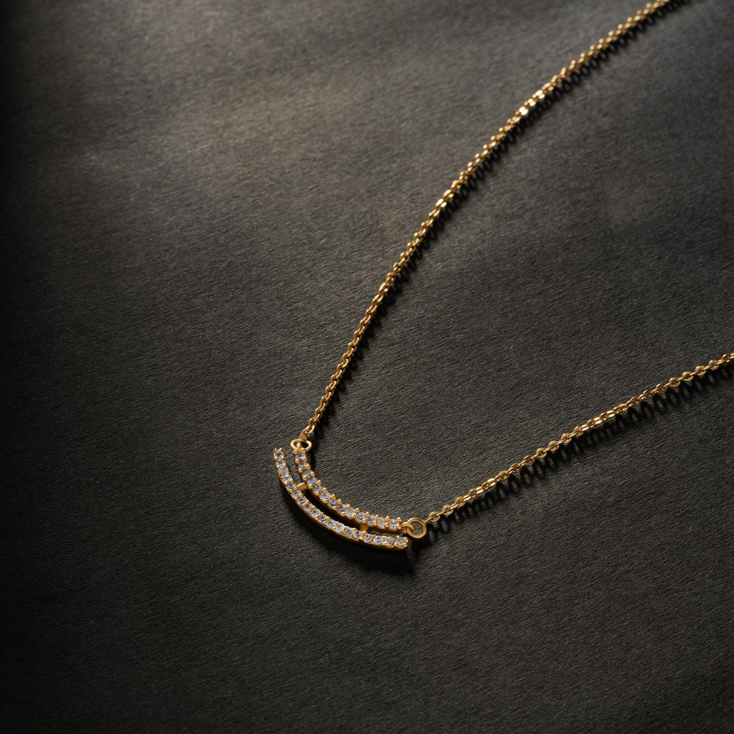 golden necklace with diamonds