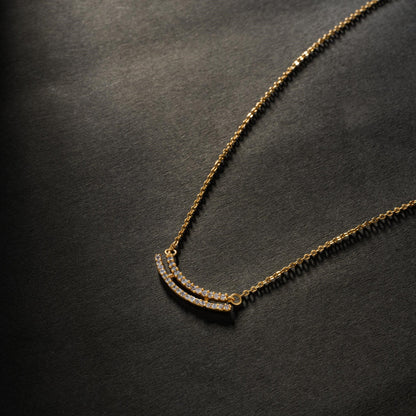 Golden Necklace with Diamonds