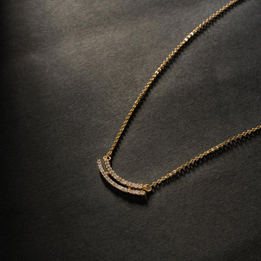 Golden Necklace with Diamonds