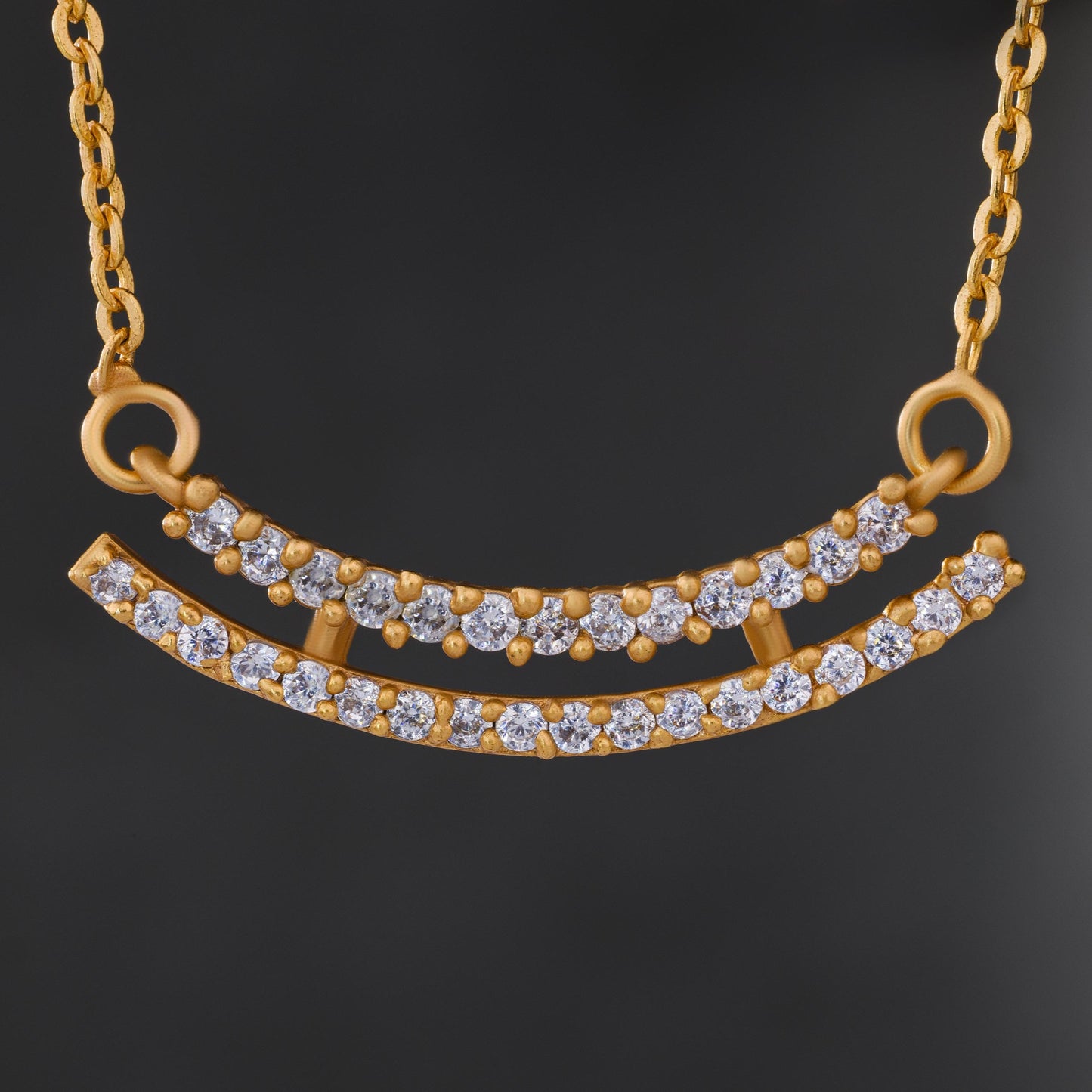 golden necklace with diamonds