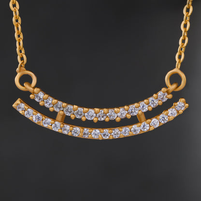 Golden Necklace with Diamonds