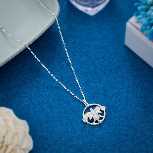 Silver Necklace with a Turtle on it