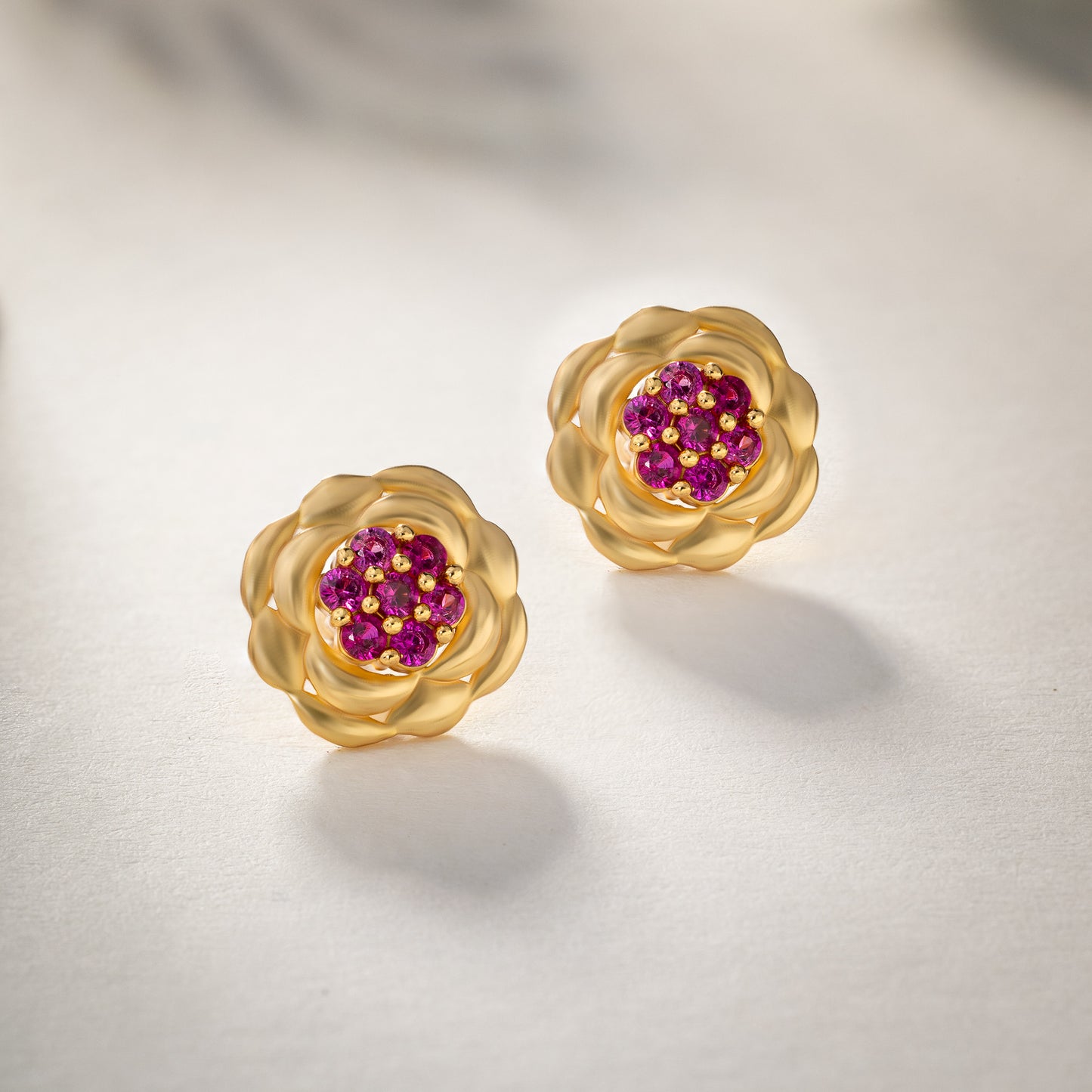 red blooming grace studs