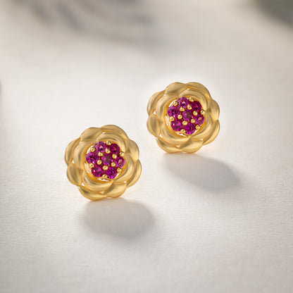 Red Blooming Grace Studs