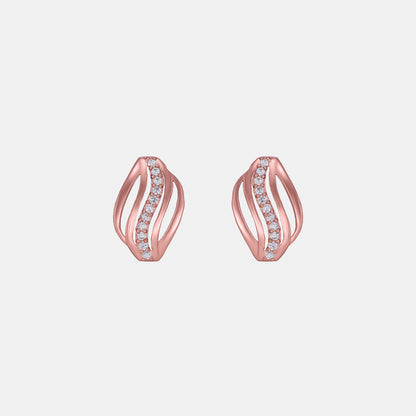 Rose Gold Earring with Diamonds on a Ruler