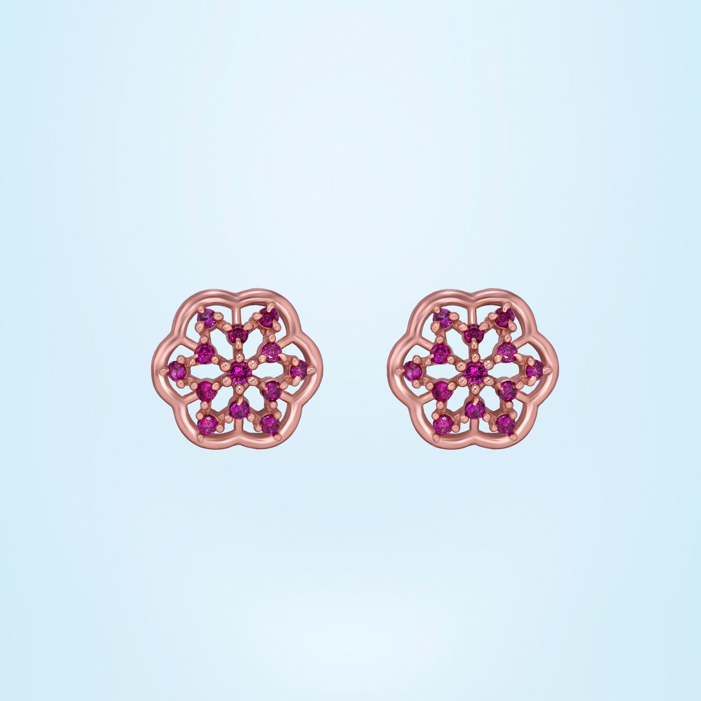 rose gold earrings with diamonds