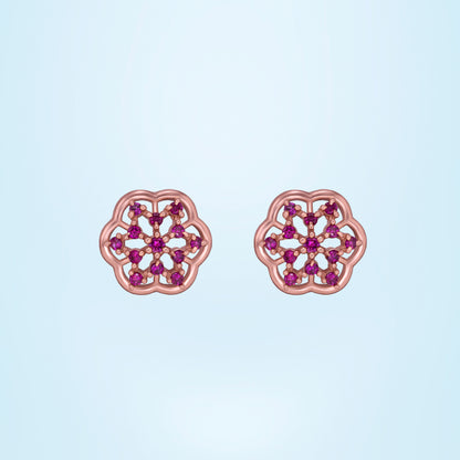 Rose Gold Earrings with Diamonds