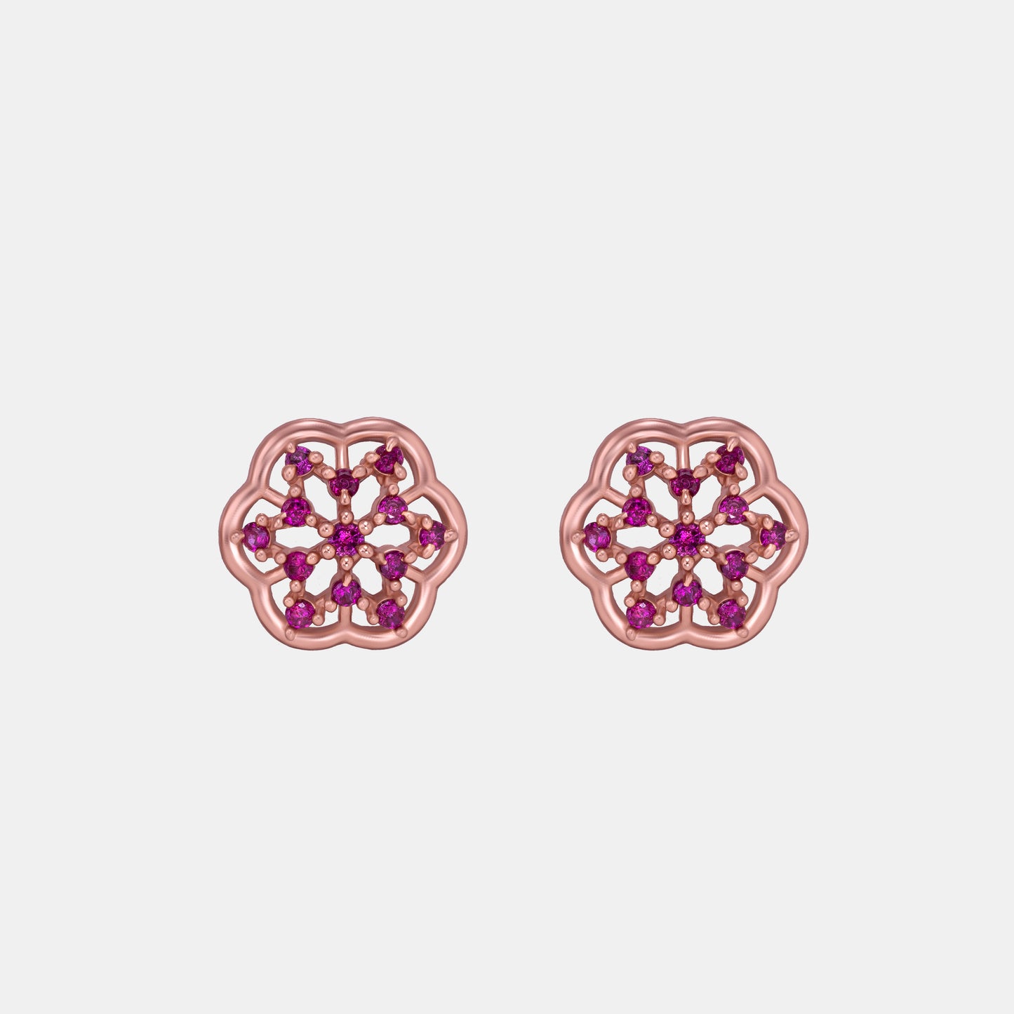 rose gold earrings with diamonds