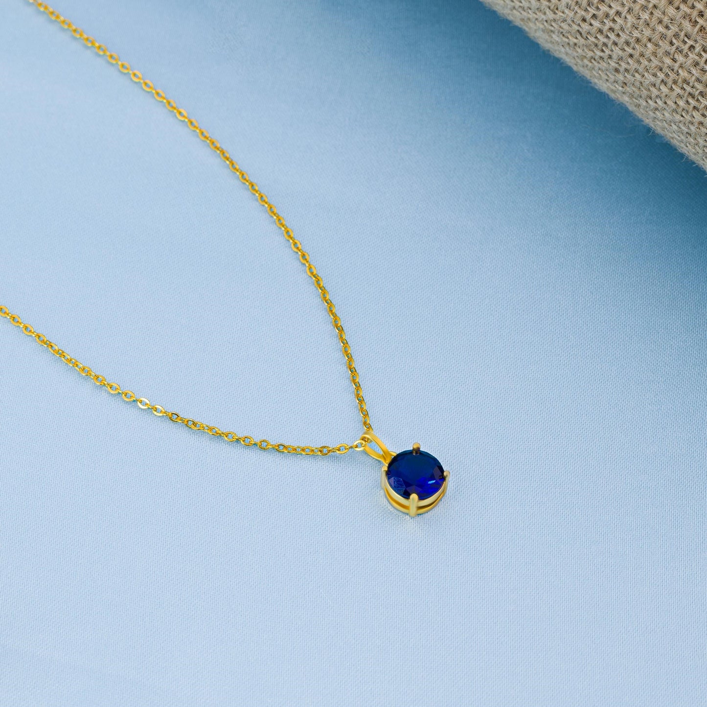 blue midnight sapphire pendant