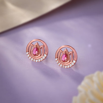 The Rose Gold Earrings with Stones