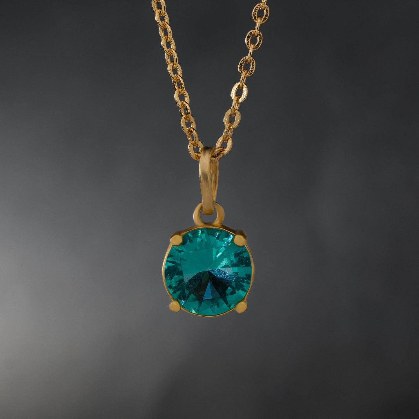 aqua green midnight sapphire pendant