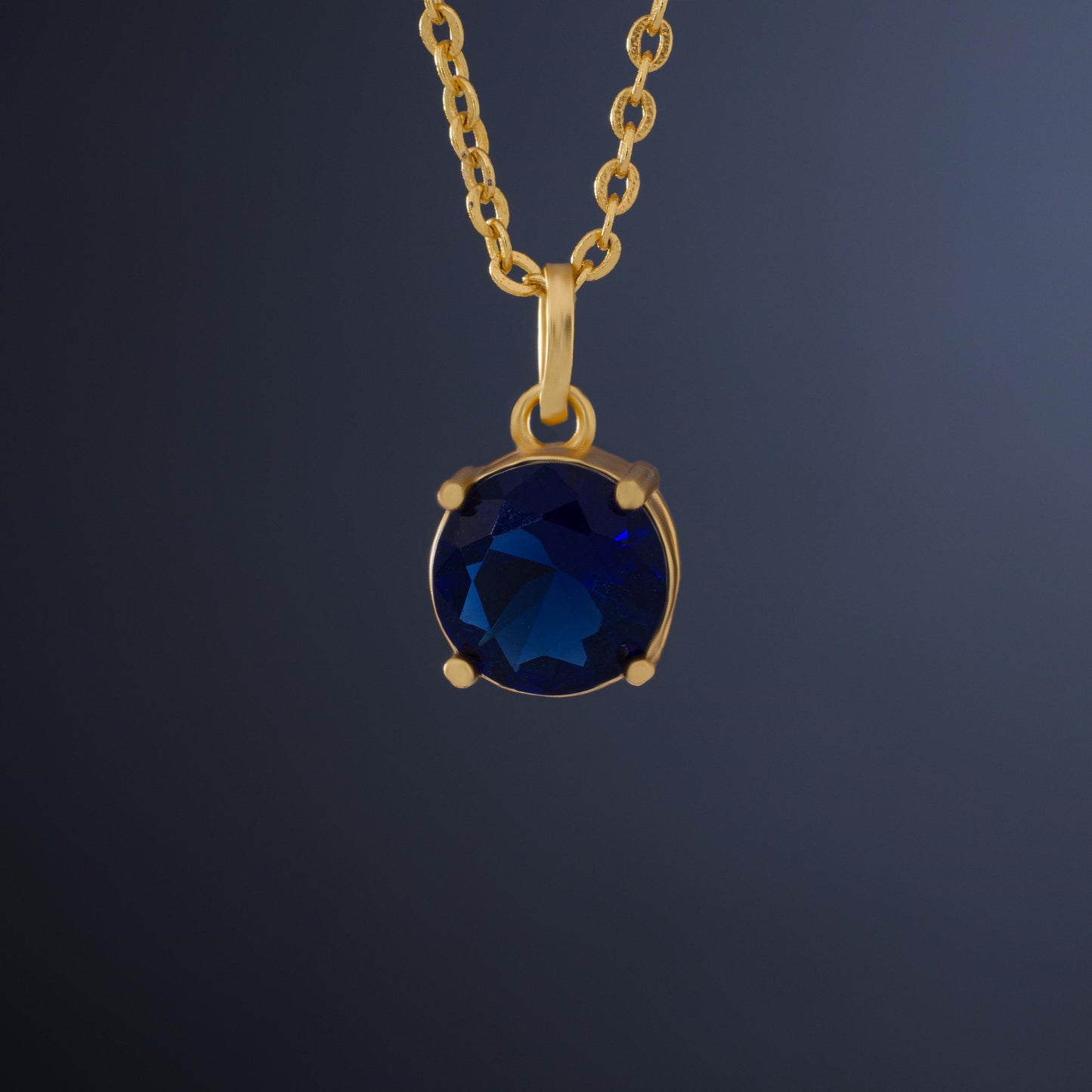 blue midnight sapphire pendant