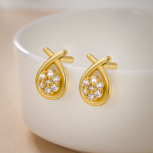 Pair of Golden Earrings with Stones