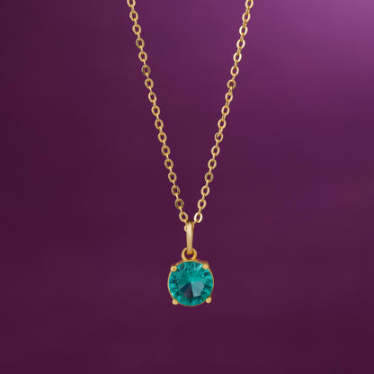 Aqua Green Midnight Sapphire Pendant