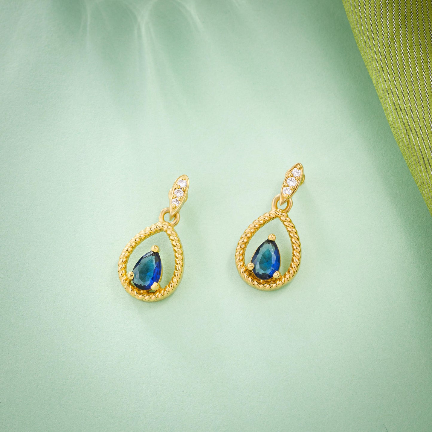 blue crimson teardrop earrings