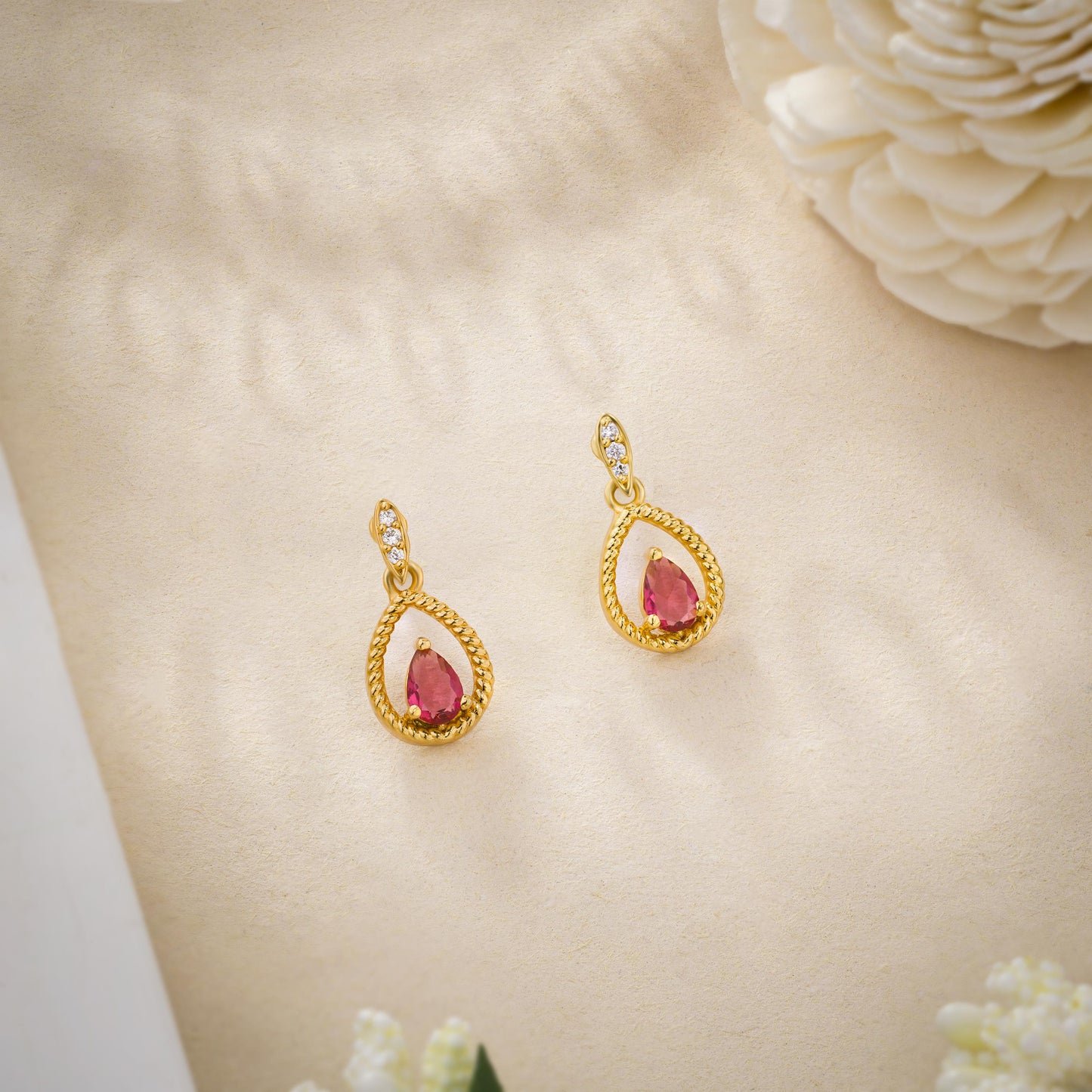 red crimson teardrop earrings