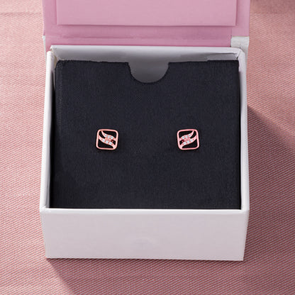 Rose Gold Earrings with Diamonds