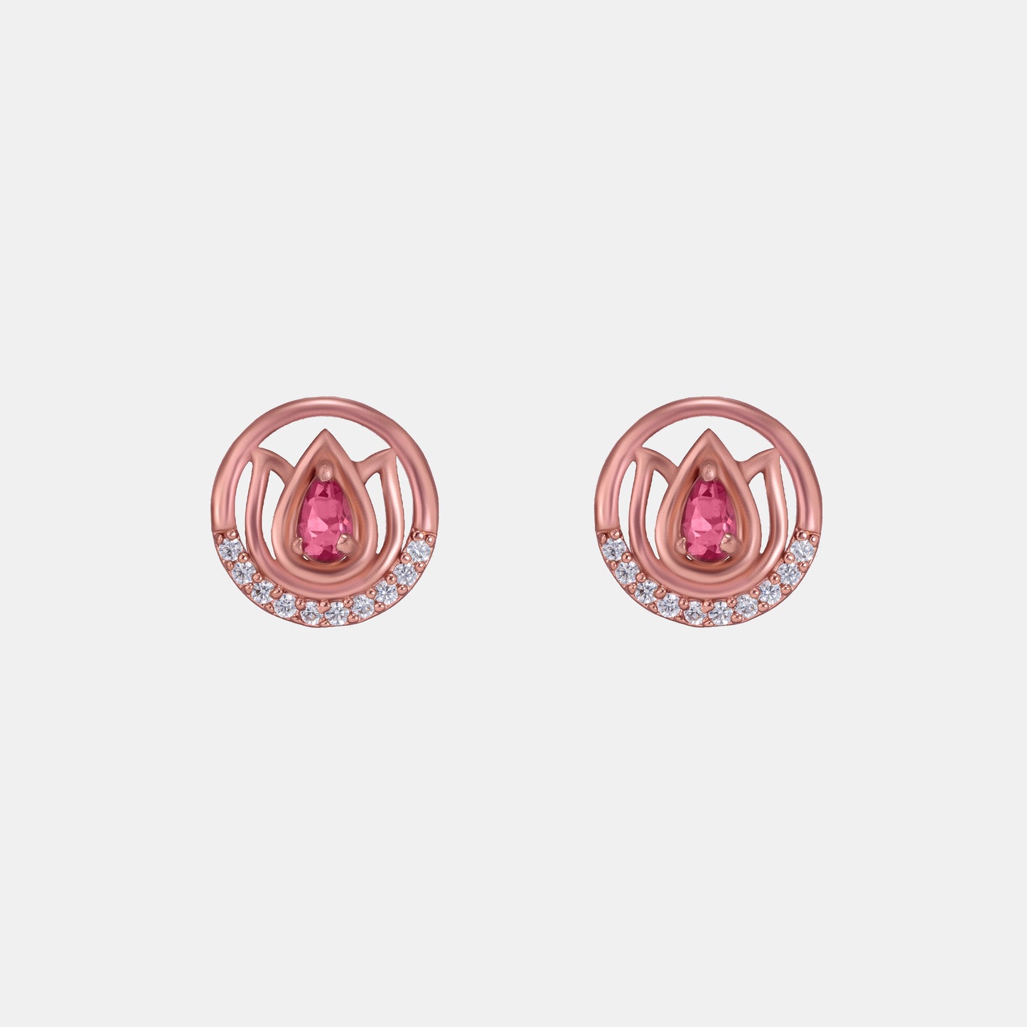 the rose gold earrings with stones