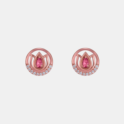 The Rose Gold Earrings with Stones