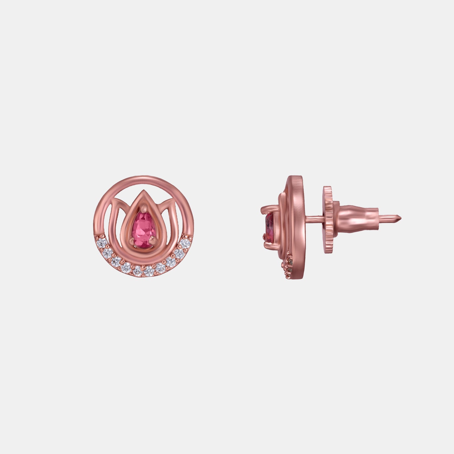 the rose gold earrings with stones