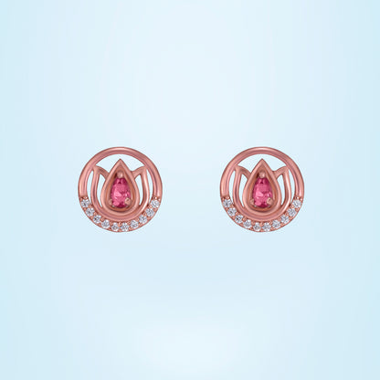 The Rose Gold Earrings with Stones