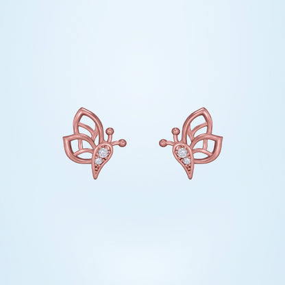 Butterfly Earring Rose Gold and Diamonds