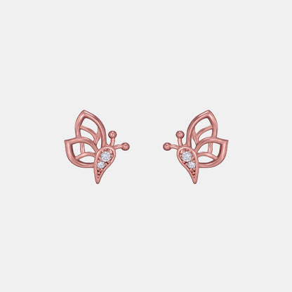 Butterfly Earring Rose Gold and Diamonds