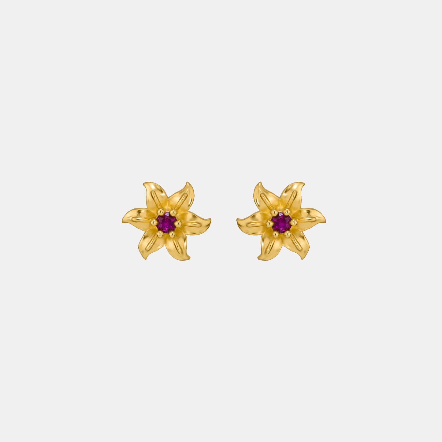 red blooming star studs