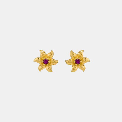 Red Blooming Star Studs