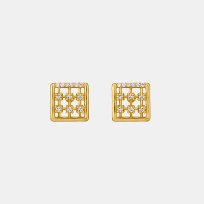 Pair of Golden Earrings with Diamonds