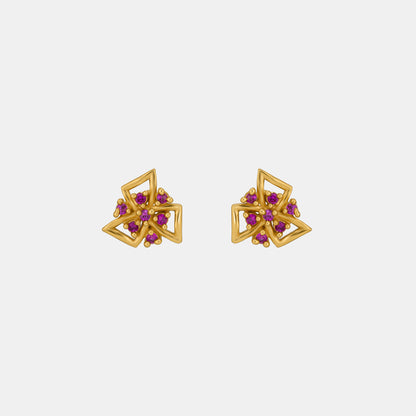 Pair of Golden Earrings with Stones