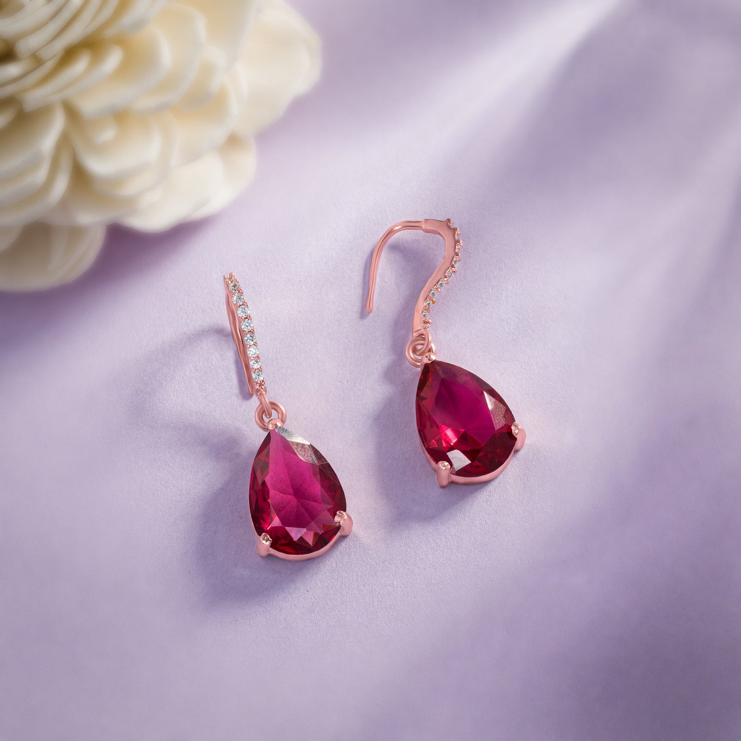 rose gold earrings with stones