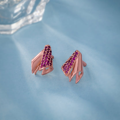 Rose Gold and Sapphire Earrings