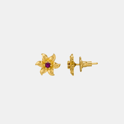 Pair of Golden Earrings with White Stones