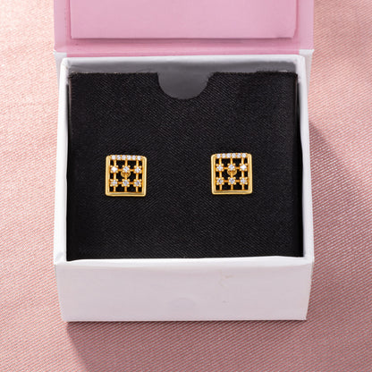 Pair of Golden Earrings with Diamonds