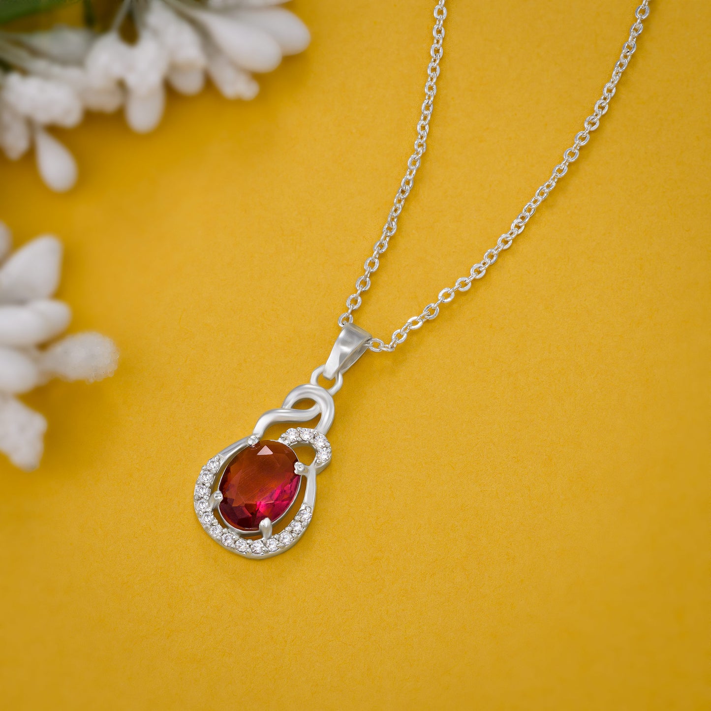 silver scarlet necklace