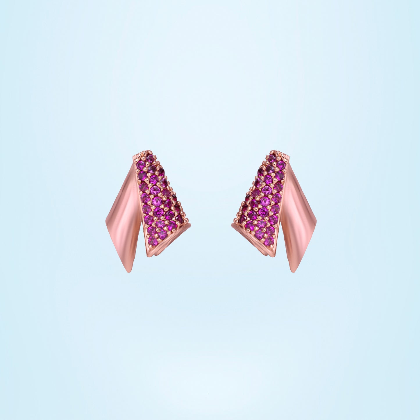 rose gold and sapphire earrings