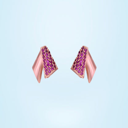 Rose Gold and Sapphire Earrings