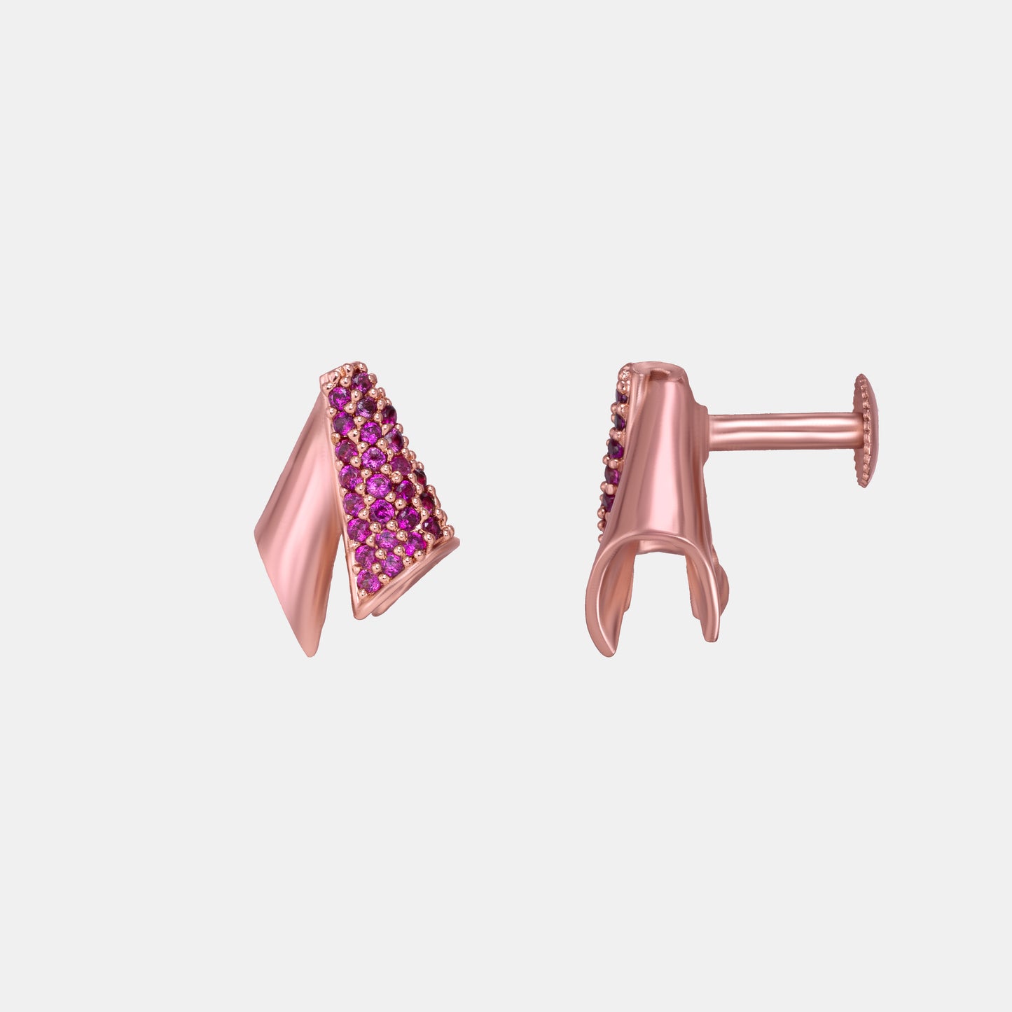 rose gold and sapphire earrings