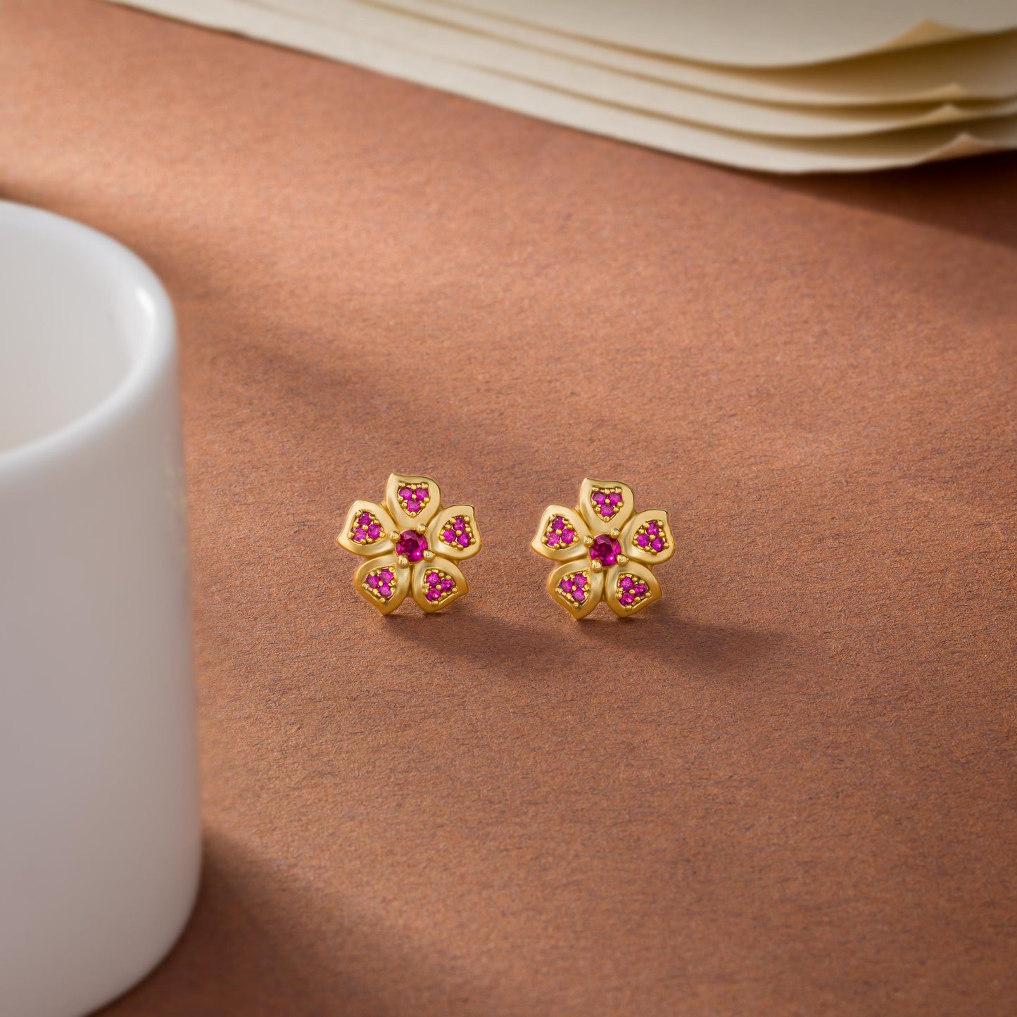 red blossom radiance earrings