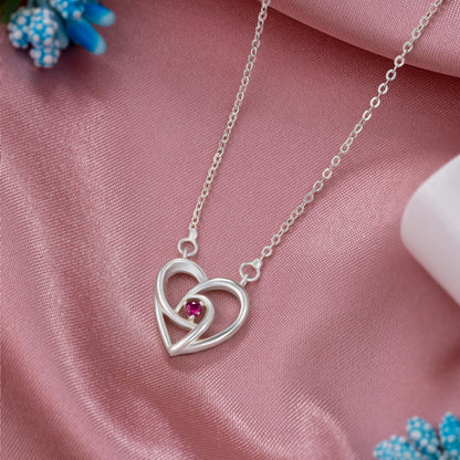 Silver Red Radiant Elegance Pendant