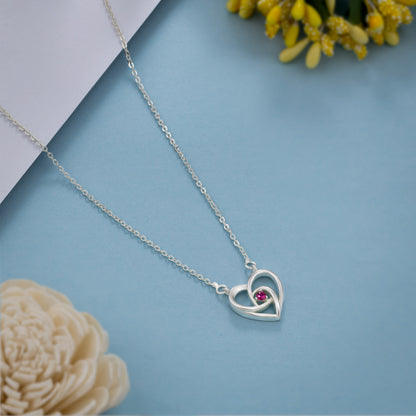 Silver Red Radiant Elegance Pendant